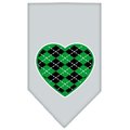 Unconditional Love Argyle Heart Green Screen Print Bandana Grey Large UN757673